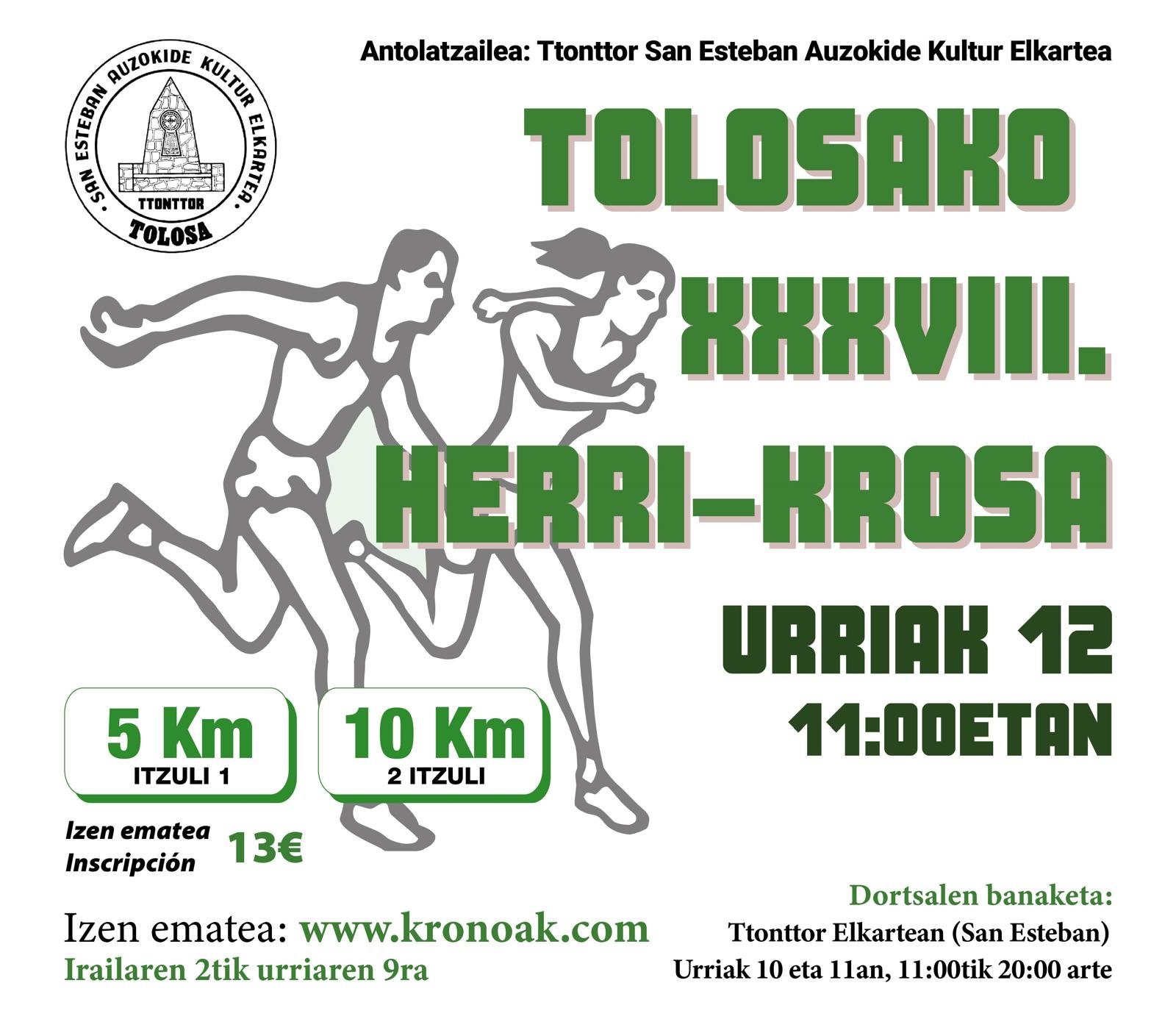 TOLOSAKO XXXVIII. HERRI KROSA Logo
