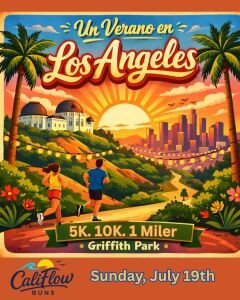 Un Verano en Los Angeles - 5K, 10K, 1 Miler by Califlow Runs Logo