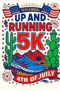 Up and Running 4th of July 5K Logo