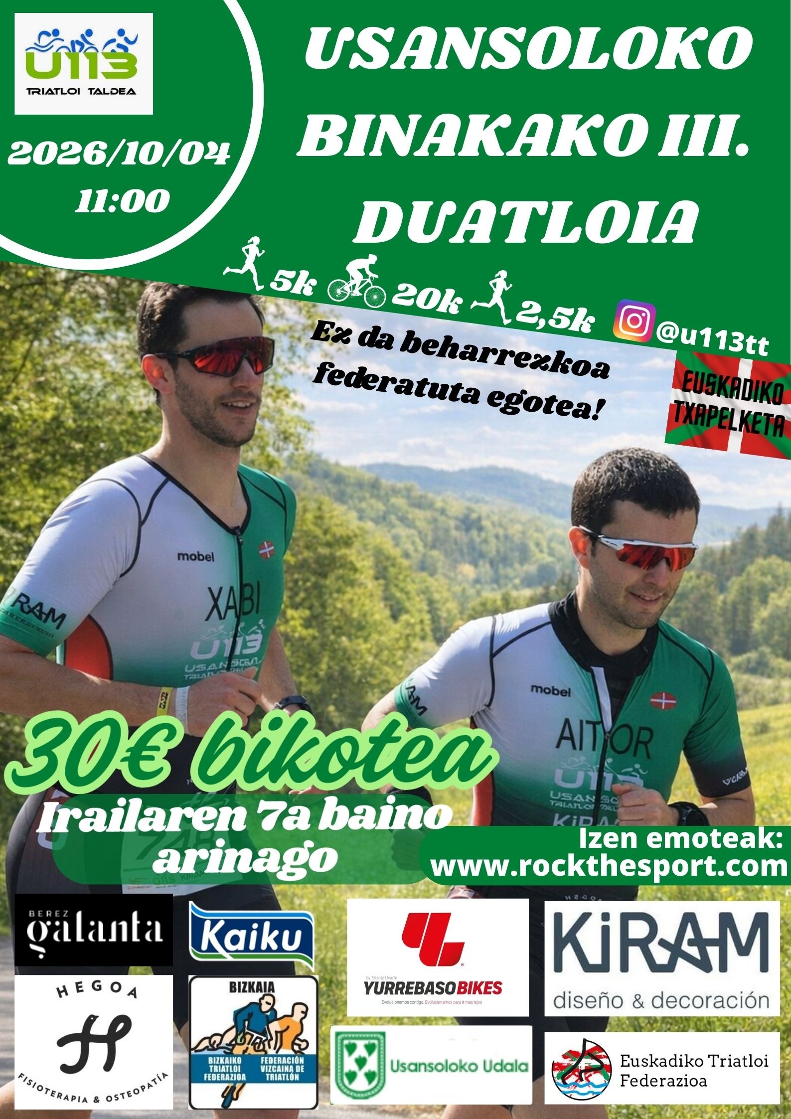 USANSOLOKO BIKOTEKAKO III. DUATLOIA - EUSKADIKO TXAPELKETA
