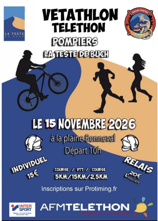 Vétathlon du Téléthon des pompiers de la Teste