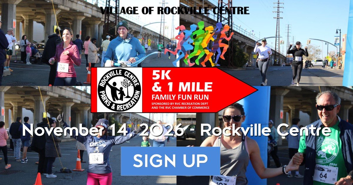 Village of Rockville Centre 5K & 1 Mile Family Fun Run 2026 Logo