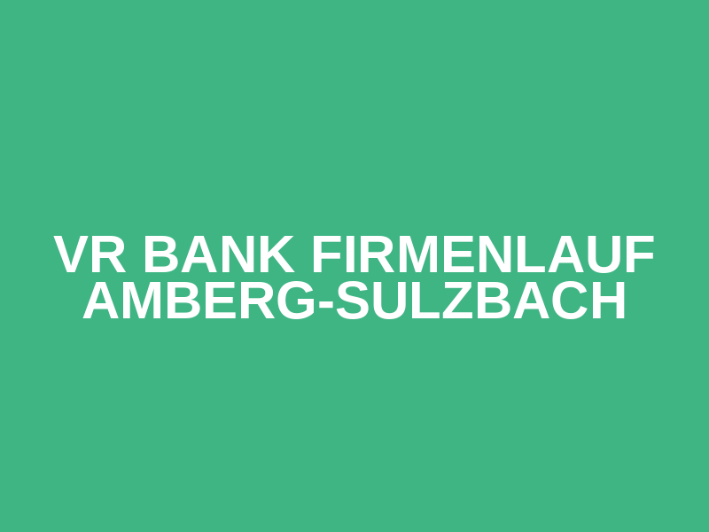 VR Bank Firmenlauf Amberg-Sulzbach Logo