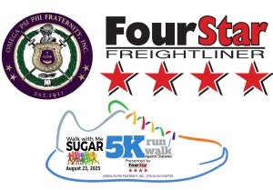 WALK WITH ME SUGAR 5K RUN/WALK AGAINST DIABETES presented by Four Star Freightliner Logo