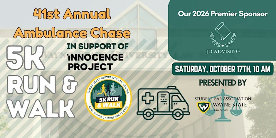 Wayne Law's 41st Annual Ambulance Chase 5K Logo