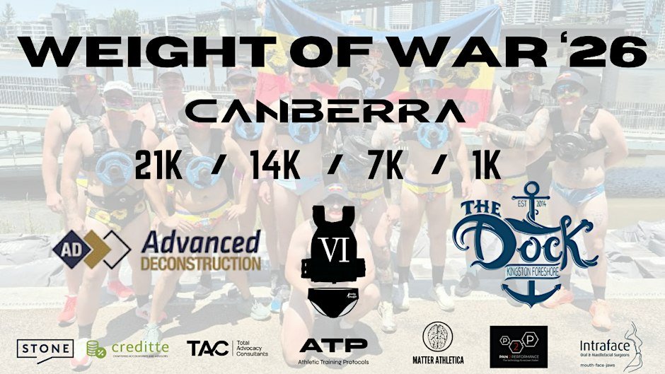 Weight of War Run 2026 – Canberra Logo