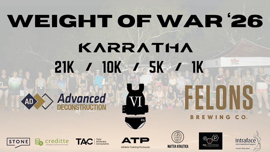 Weight of War Run 2026 – Karratha Logo