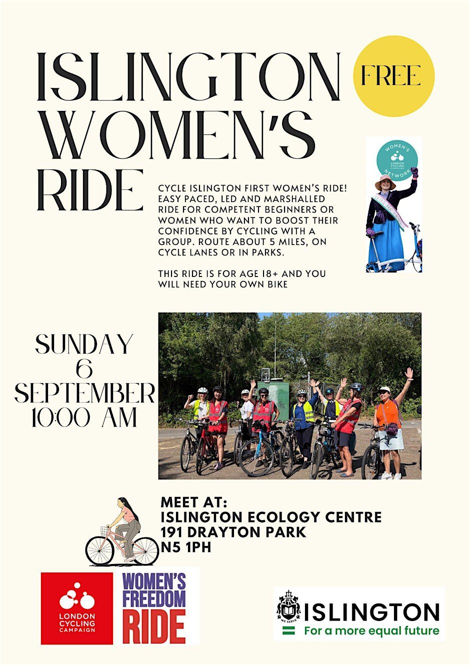 WOMEN's BIKE RIDE (FREE) Logo