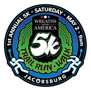 1st Annual 5K Trail Run/Walk at Jacobsburg State Park -Benefits Wreaths Across America Logo