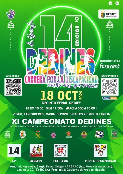 XIV Carrera por la discapacidad DEDINES Logo