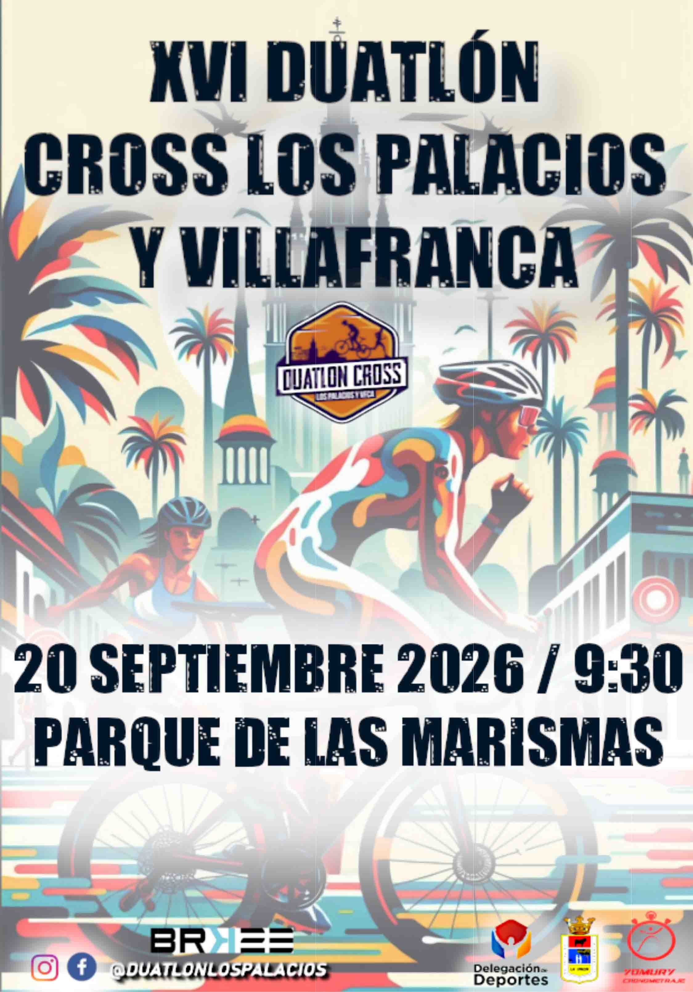 XVI DUATLÓN CROSS LOS PALACIOS Y VILLAFRANCA Logo