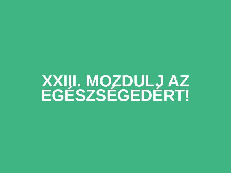 XXIII. Mozdulj az egészségedért!