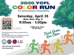 YCFL Color Run 2026 - Think Green, Run Clean Logo