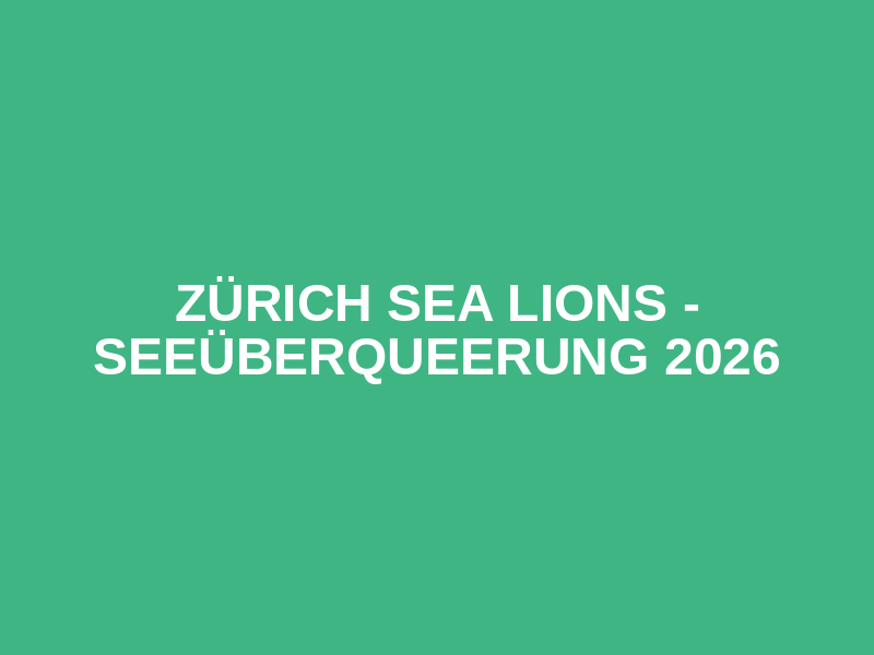 Zürich Sea Lions - SeeüberQUEERung 2026 Logo
